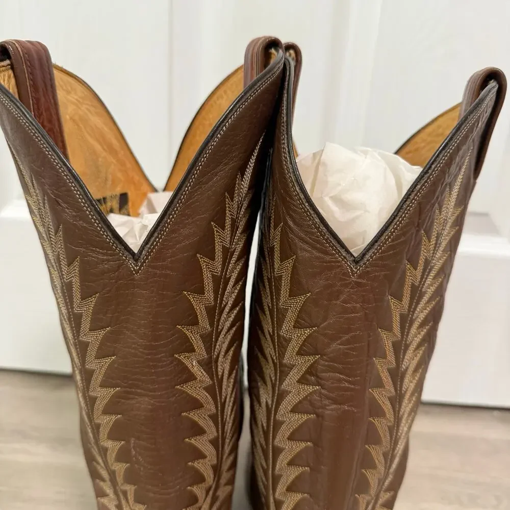 Tony Lama Men's Brown Leather 6531 Western Cowboy Boots Size 9.5B